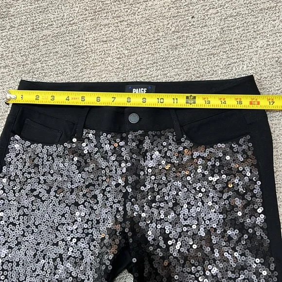 Paige sequined front black pant. - Picture 7 of 13